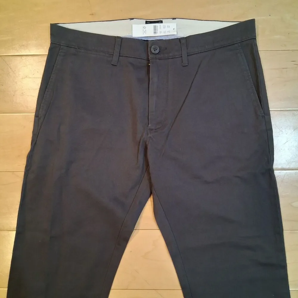 NWT J.Crew Mens 484 Slim Fit Chino Pants Size 30x32 Charcoal Gray Stretch E1589